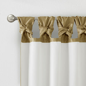 English Elm Twist Emilia Lined Faux Silk Window Curtain Panel 50x108 with Twist Tab Top, Privacy Lining, Sheen Bronze 3 L x 10.04 W x 9.06 H B03598092