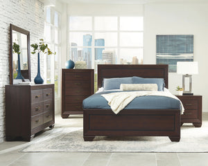 English Elm Emory Queen Bedroom Set Solid Hardwood Bookcase Headboard Built-in Lights Cappuccino B062S00734