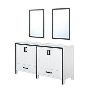 English Elm White Double Bath Vanity 60" W With Two Mirrors – Elegant Storage Solution For Any Bathroom Style B2731S00580-GIGA