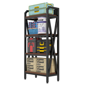 English Elm 56.30'' Stylish Bakers Rack - 4-Tier Metal & Wood Kitchen Organizer For Compact Spaces & Versatile Use W3387P312345