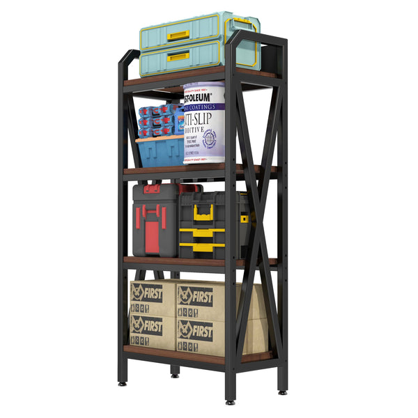 English Elm 56.30'' Stylish Bakers Rack - 4-Tier Metal & Wood Kitchen Organizer For Compact Spaces & Versatile Use W3387P312345