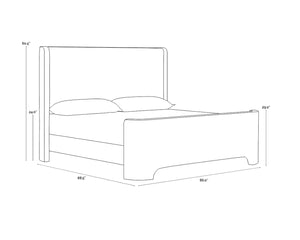 Sunpan IVES Bed - King - Luxe Boucle Upholstered in Copenhagen White for Modern Comfort & Style 112524