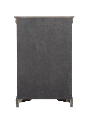 English Elm Louis Philippe 5 Drawer Chest in Dark Gray with Dovetail Joinery and Nickel Pulls B2726P252749
