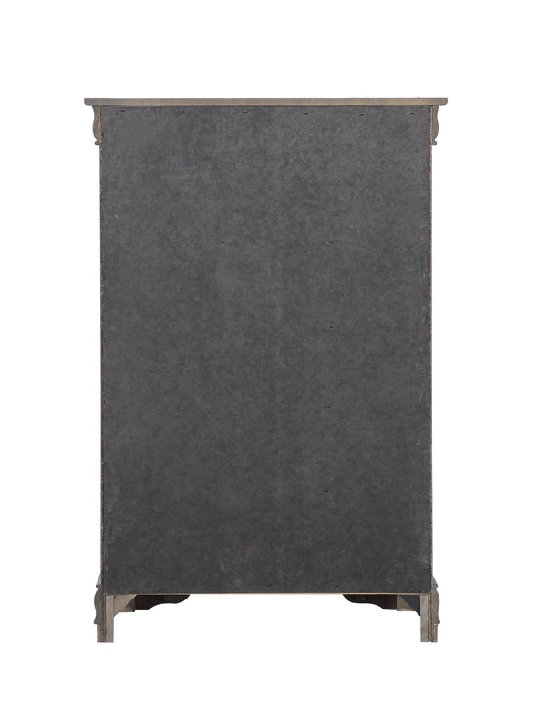 English Elm Louis Philippe 5 Drawer Chest in Dark Gray with Dovetail Joinery and Nickel Pulls B2726P252749