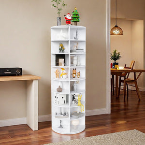 English Elm Rotating Seven Tier Shoe Tower Organizer Holds 28 Pairs with Spinning Base W2699P390458