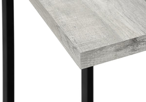 English Elm Accent C-Shaped Side Table with Reclaimed Wood-Look Top and Sleek Metal Frame for Small Spaces Grey 28 L x 13 W x 6 H B2710P219146