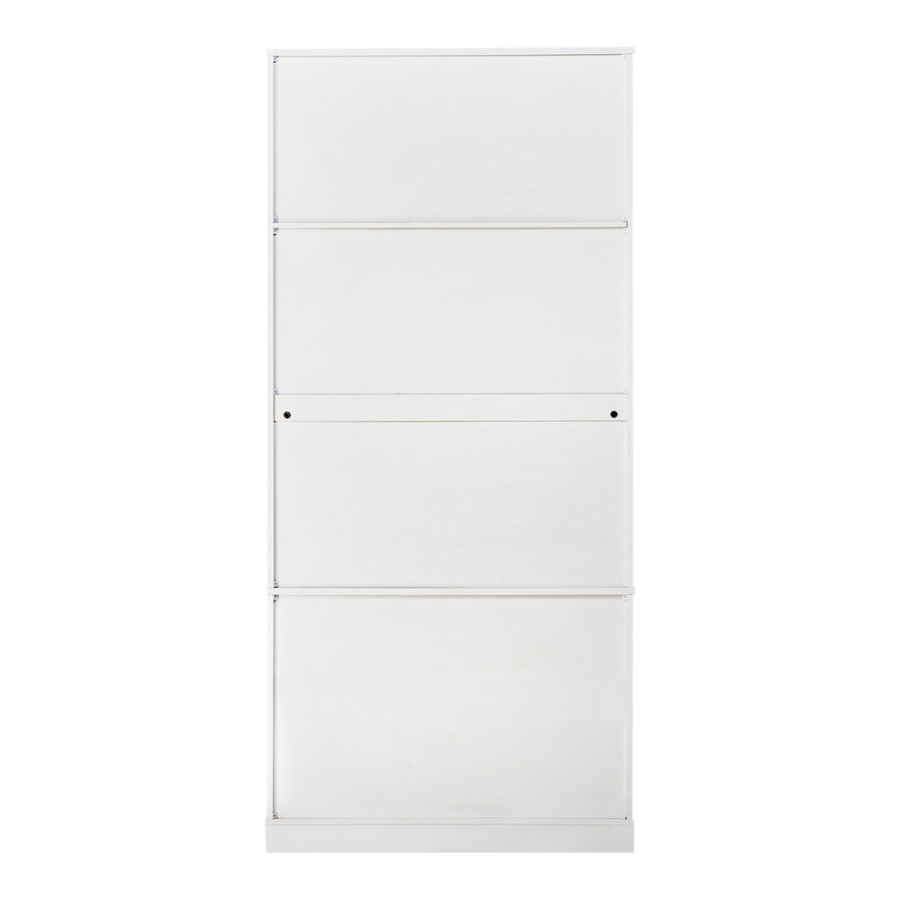 English Elm 72" Modern Fluted Pantry Cabinet with 2 Large Silent Drawers, 8-Door Spice Rack & Adjustable Shelf Organizer White W2917P294993