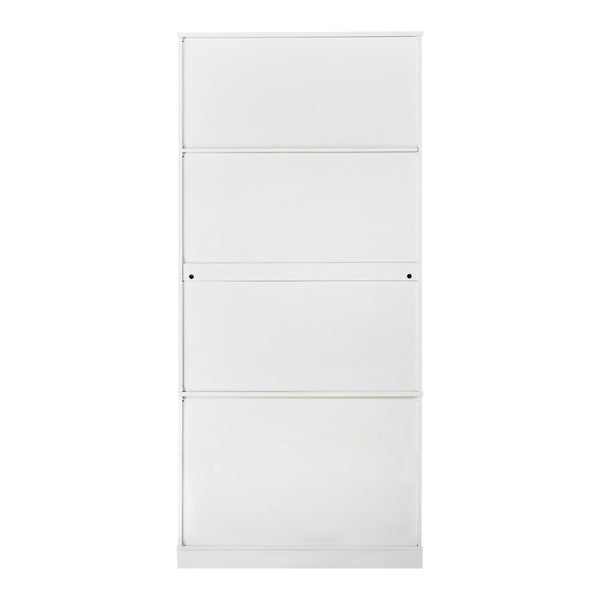 English Elm 72" Modern Fluted Pantry Cabinet with 2 Large Silent Drawers, 8-Door Spice Rack & Adjustable Shelf Organizer White W2917P294993