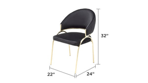 English Elm Ruby Modern Velvet Chair With Gold Metal Legs - Elegant Ergonomic Design For Home & Office Use B009P241742-GIGA