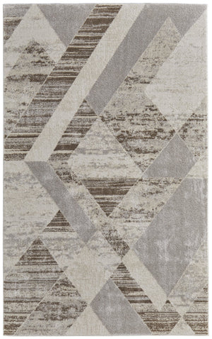Feizy Rugs Vancouver Collection Rug: Stylish, Durable Polypropylene Blend With Abstract Patterns For Modern Homes Tan,Brown,Ivory Polypropylene,Polyester Vnr39nrfbgebrnf05