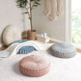 Intelligent Design Loretta Casual Poly Chenille Round Floor Pillow Cushion ID31-2035 Blush