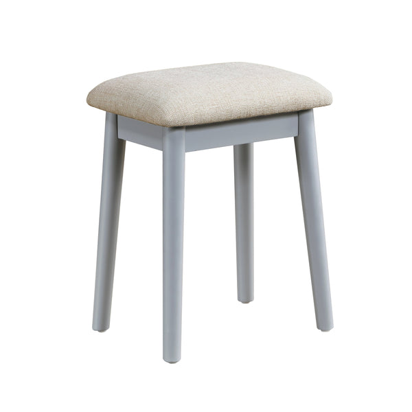 English Elm Beautiful LED Vanity Dresser with Touch Mirror and Padded Stool, Luxe Wood Finish, Brass Pulls, Storage Gray 33.75 L x 21.75 W x 13.25 H B011P347849