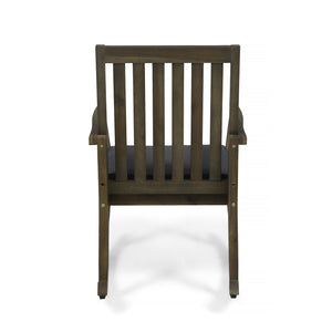 English Elm Christopher Knight Home® - MONTROSE Rocking Chair with Acacia Wood Frame and Water-Resistant Cushion for Cozy Outdoor Relaxation DARK GREY 39.5 L x 28.25 W x 7 H 62389.00GRY