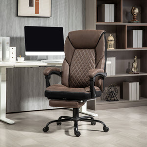 English Elm Homcom Big And Tall Executive Office Chair With Footrest, Ergonomic High Back, Reclining Design W2225P250020