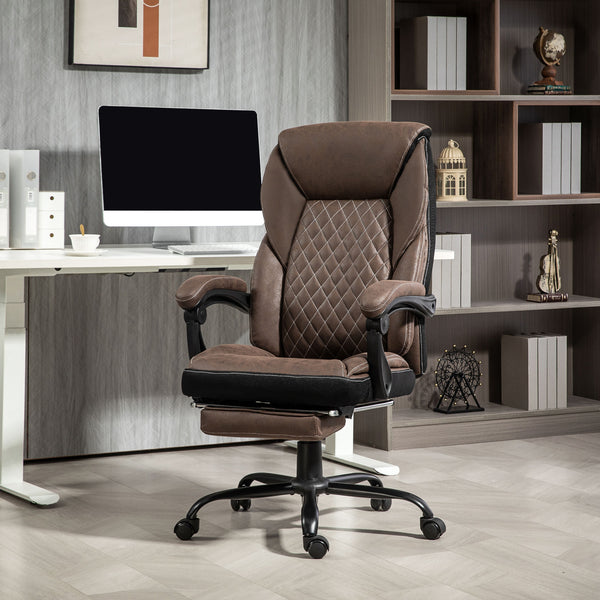 English Elm Homcom Big And Tall Executive Office Chair With Footrest, Ergonomic High Back, Reclining Design W2225P250020