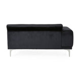 Christopher Knight Home® - Noble House - - Luxurious Black Velvet 4-Seater Sofa With Ultra-Soft Cushions, Metal Silver Legs Decor With Exquisite Craftsmanship, And Timeless Elegance, Perfect For Elevating Modern And Sophisticated Living Spaces