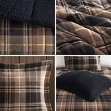 Woolrich Alton Lodge/Cabin Plush to Sherpa Down Alternative Comforter Set WR10-3106 Brown/Black