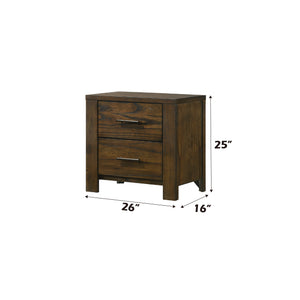 English Elm Merrilee Oak Finish Nightstand with 2 Dovetail Drawers, Antique Brass Handles, Smooth Metal Glides, Sturdy RBW Construction B2726P257356