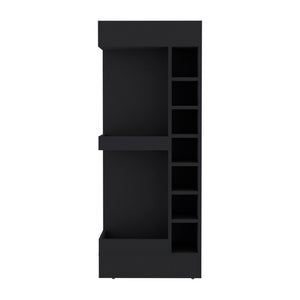 English Elm Glen Glen Lyon Bar Cabinet Corner-Friendly Black Engineered Wood Wine Storage with Shelves & Easy Assembly B092P269909