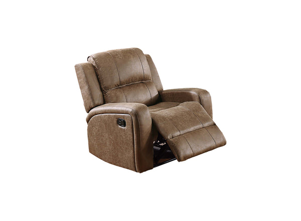English Elm Single Manual Motion Recliner with Square Arms, Horizontal Tufting & Side Handle for Ultimate Comfort B089P240528