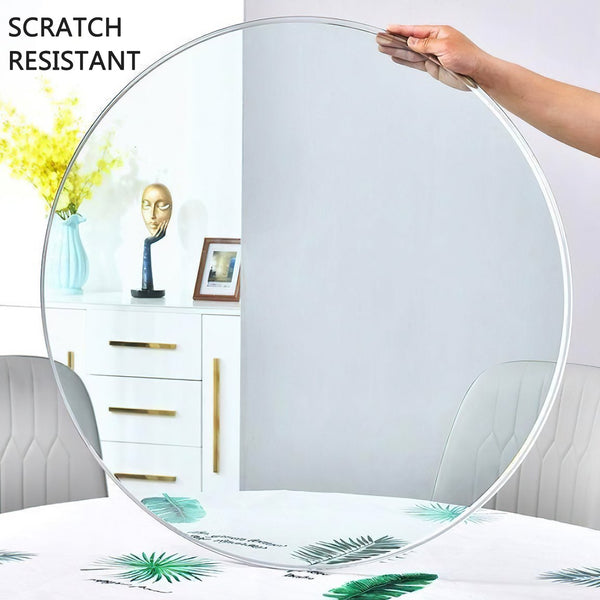 English Elm Size:48.03 Round Tempered Glass Table Top Polished Edges Dining Room Surface W1151P329686