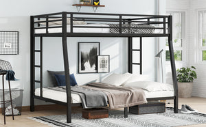 English Elm Metal Full Xl Over Queen Bunk Bed – Heavy-Duty, Space-Saving, Noise-Reducing Comfort For All Ages W1580S00238