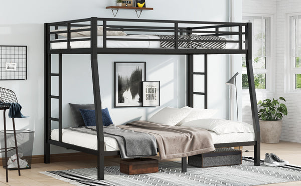 English Elm Metal Full Xl Over Queen Bunk Bed – Heavy-Duty, Space-Saving, Noise-Reducing Comfort For All Ages W1580S00238