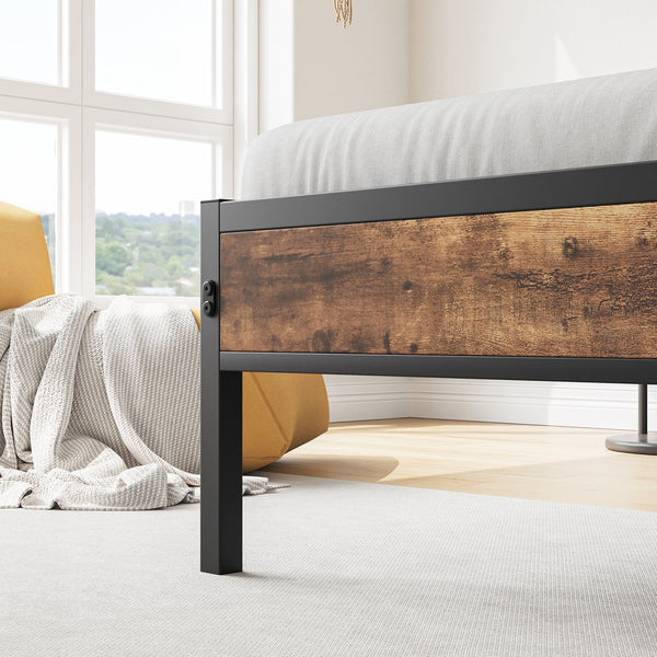 English Elm Twin Twin Size Bed Frame with Storage Headboard, USB Charging Ports, Gray Upholstered, Sturdy Metal Slats W840120026