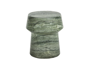 Sunpan BRIE End Table - Elegant Sage Marble Look Pedestal Accent for Indoor & Outdoor Spaces, Durable Design 112581
