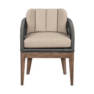English Elm Orbit Outdoor Eucalyptus Hardwood Dining Chair with Woven Rope and Olefin Cushions B2736P464824