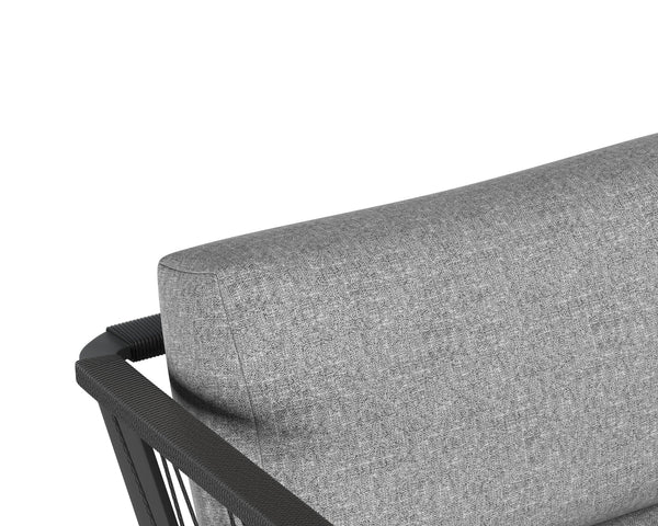 Sunpan Catania Armchair - Stylish Outdoor Seating with Eco-Friendly Materials and Weather-Resistant Design Dark Grey / Copacabana Grey