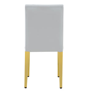 English Elm 4-piece Brown Suede Dining Chair Set with Tufted Back and Walnut Metal Legs Gold,Light Gray W1151P361185