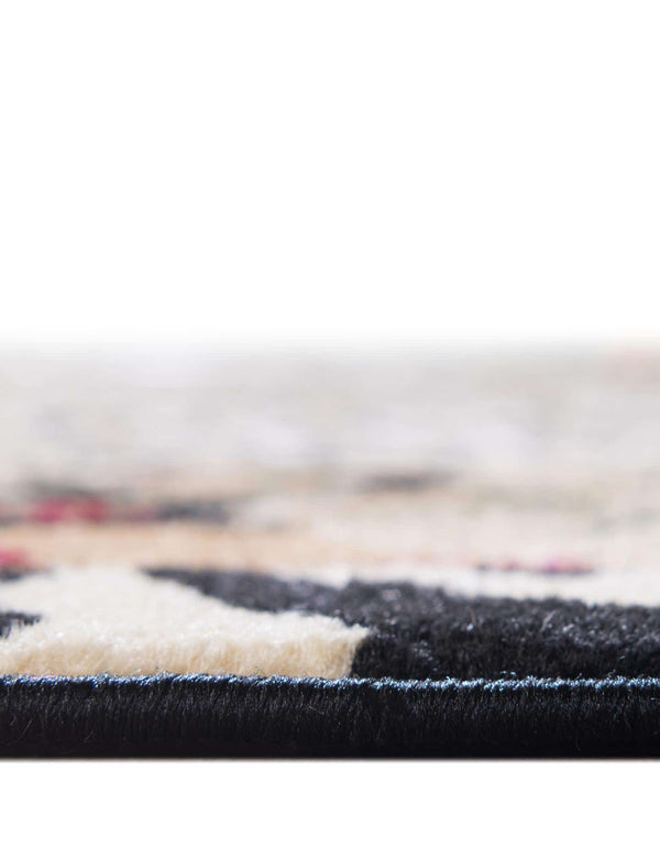 Unique Loom Wildlife Jungle Machine Made Border Rug Cream, Cream/Black/Ivory/Red/Green/Burgundy/Olive/Tan 7' 10" x 7' 10"