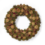 Christopher Knight Home® - Noble House - 18.5" Pine Cone Unlit Artificial Christmas Wreath