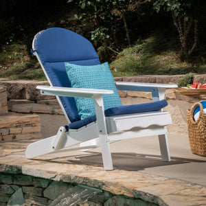 English Elm Christopher Knight Home® - Chair Cushion - Dark Blue Adirondack Cushion For Outdoor Seating, Water-Resistant & Easy Care N769P577022N