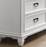 English Elm Clelane Wood 3-Drawer Nightstand, Weathered White and Gray