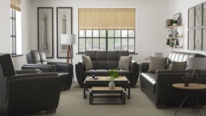 English Elm Primenest Skyhaven Convertible Armchair With Storage - Stylish Sleeper For Small Spaces, Black-Pu B030P286176-GIGA