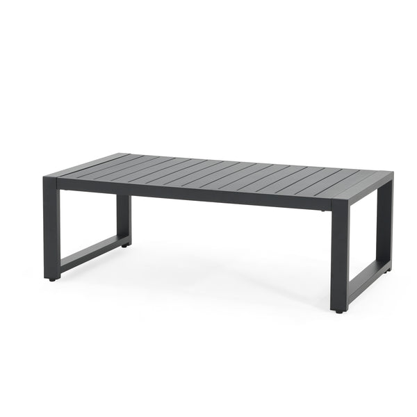 English Elm Christopher Knight Home® - NAVAN Aluminum 4-Piece Chat Set with Beige Olefin Cushions, Black Finish, Comfortable Outdoor Seating N775P243378B