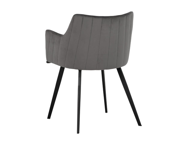 Sunpan Griffin Dining Armchair - Modern Comfort Meets Stylish Design for Any Space with Durable Iron Legs Town Grey / Roman Grey