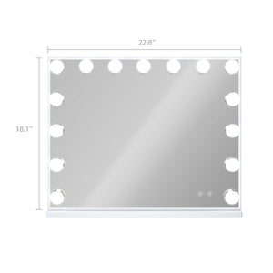 English Elm Vanity Mirror With Lights & Bluetooth Speaker - 15 Led Bulbs, Usb Port, 3 Color Modes, Stylish & Functional W3660P373019-GIGA