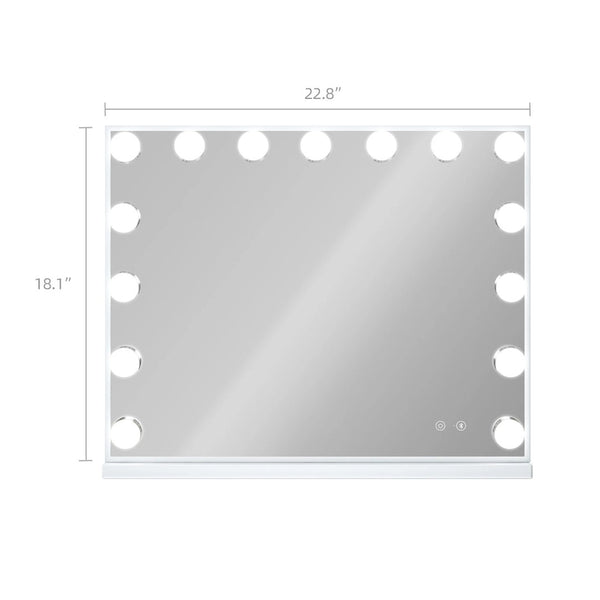 English Elm Vanity Mirror With Lights & Bluetooth Speaker - 15 Led Bulbs, Usb Port, 3 Color Modes, Stylish & Functional W3660P373019-GIGA