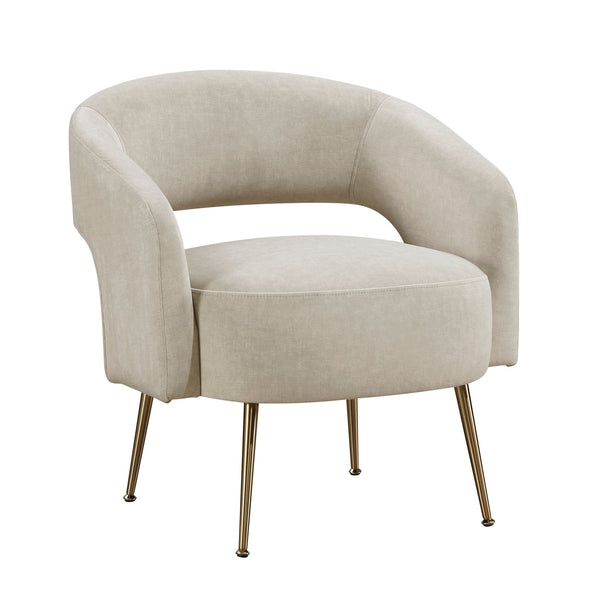 English Elm Modern Velvet Accent Chair Plush Foam Seat Gold Leg Base for Living Room Taupe B011P458636
