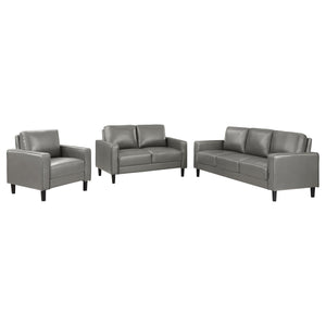 English Elm Farallone Grey 3-Piece Track Arm Sofa Set – Modern Design With Plush Comfort For Stylish Living Spaces B062S01272