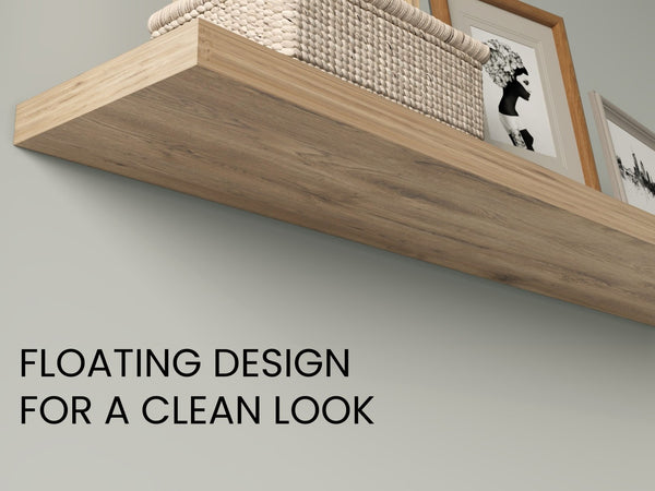 English Elm Shelves - Natural Oak Finish, 2-Tier Compact Storage Solution For Stylish Living Room Décor B097P395886-GIGA