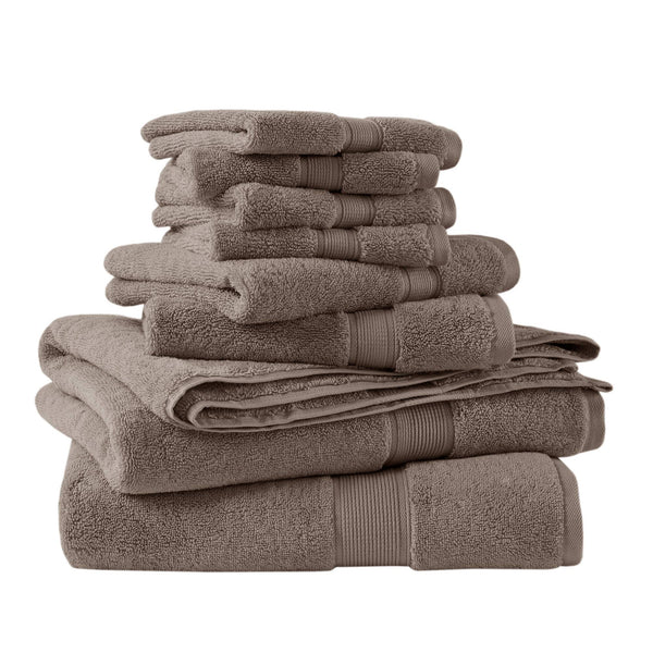 JLA Home Madison Park Signature - Ultra-Soft 100% Cotton Towels with 800 GSM Plush Pile, Antimicrobial Finish and Oeko-Tex Safety Mocha MPS73-441