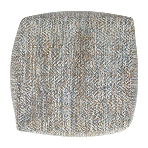 English Elm Nate Handwoven Cotton Square Pouf Artisan Footrest for Bohemian Living Rooms Gray B136P427595