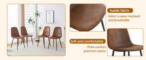 English Elm Table and Chair Set Extendable Round Oval Wood Grain Mdf Modern Dining Room W1151S03965