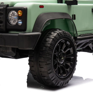 English Elm Licensed Land Rover Defender Ride on Car 24v Dual Motor with Parental Remote Green W1578P339063