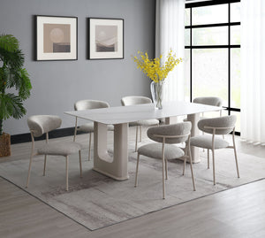 English Elm Modern Luxury Dining Chairs Set of 2 Beige Padded Seat Back Metal Frame Comfortable Stylish Dining Gray+Beige 23 L x 35 W x 22 H B2741P345860