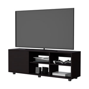 English Elm FM Parker TV Stand with Door and Open Shelves for Large TVs, Minimalist Storage and Modern Style Wenge 53 L x 21 W x 5 H B128P269886